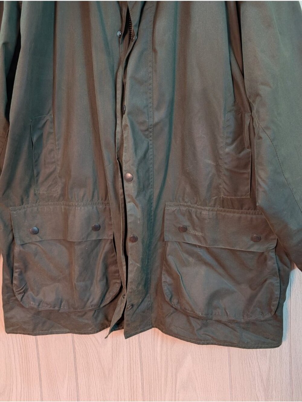 Vtg Barbour Ashby Wax Waterproof Olive Green Country Rain Jacket Coat Tartan - Picture 3 of 10